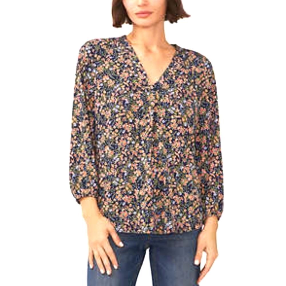 🌸Vince Camuto V-Neck Long Sleeve Floral Blouse NWT - Picture 6 of 16